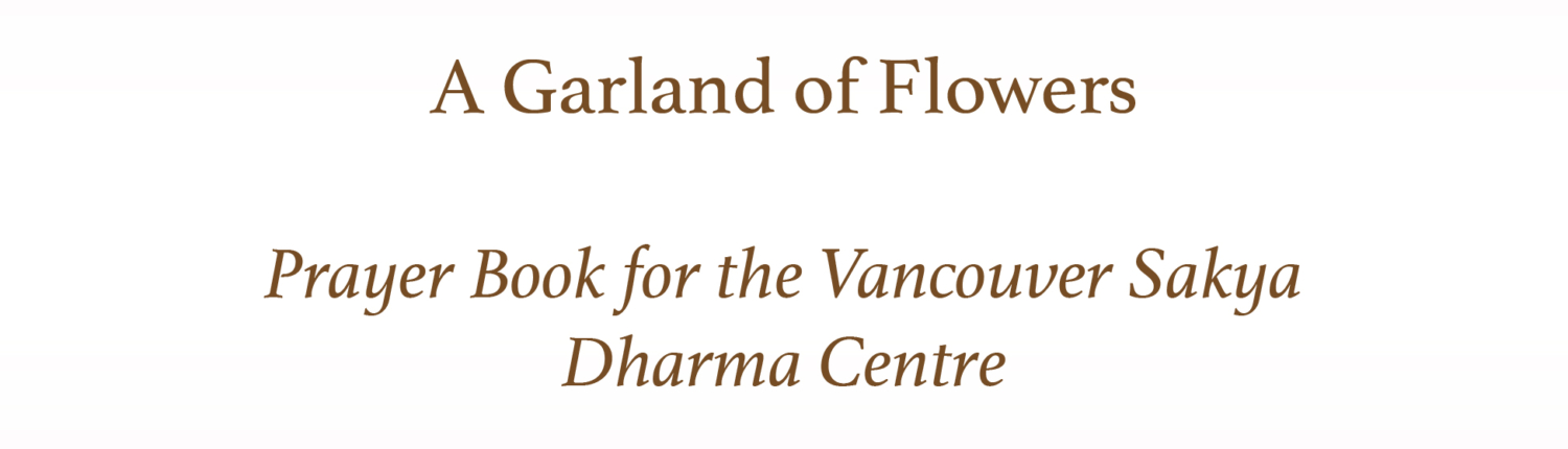 Prayer Book for the Vancouver Sakya Dharma Centre