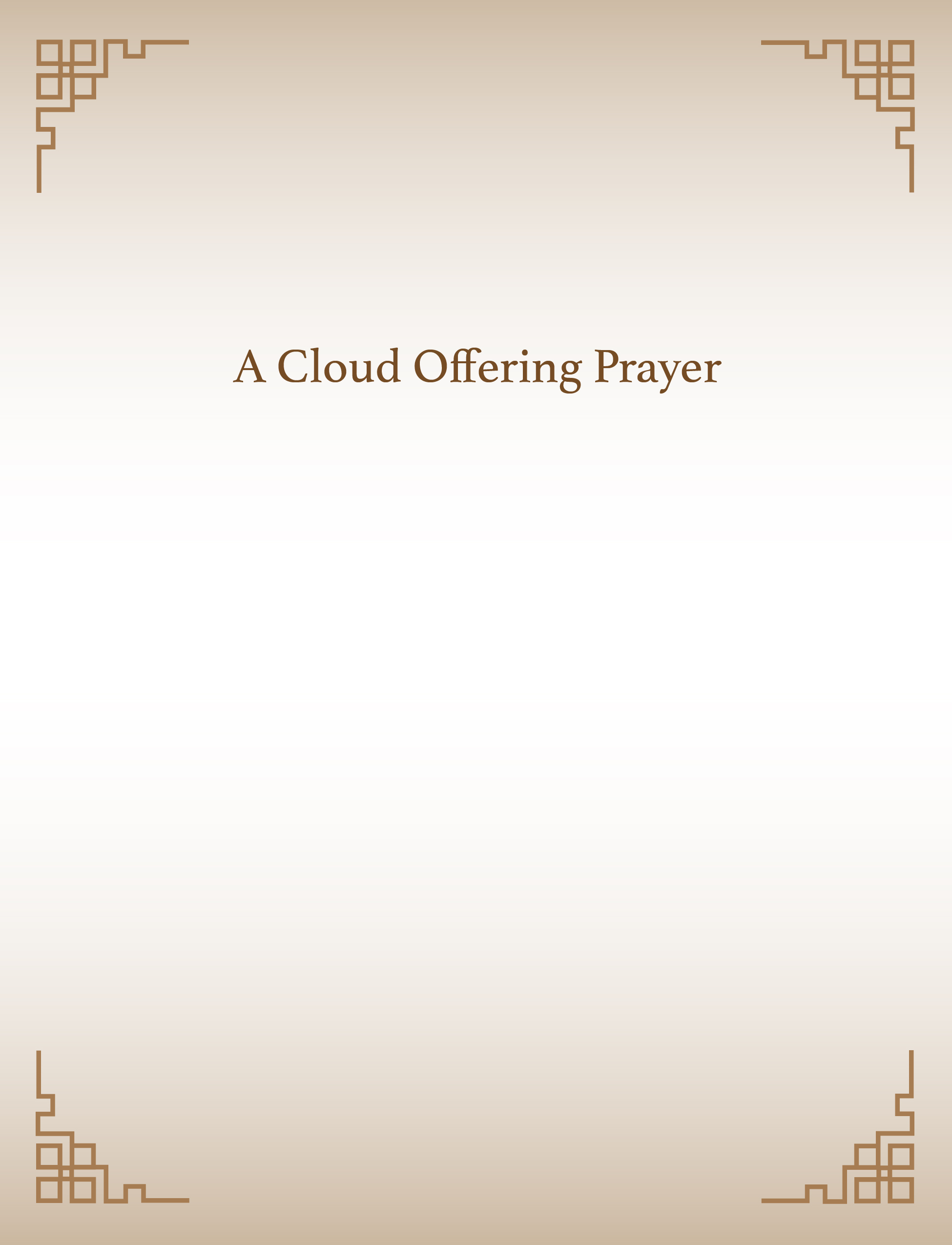 A Cloud Offering Prayer